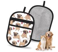 Hnnkloy Lindo Carlino, Paquete de 2 Guantes para Eliminar el Pelo de Mascotas, Guantes de Aseo antiestáticos para Perros y Gatos.