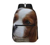Hnnkloy Lindo Cavalier King Charles Spaniel,Mochila informal de 17 pulgadas con bolsillos, resistente al agua, para la escuela.