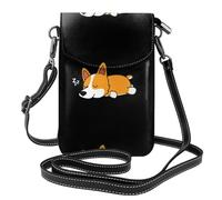 Hnnkloy Lindo corgi durmiendo,Bolsos para celular para mujer, bolsos pequeños cruzados - Cartera para celular de cuero sintético con ranuras para tarjetas de crédito