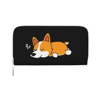 Hnnkloy Lindo Corgi durmiendo,Carteras de Cuero PU de Gran Capacidad para Hombres y Mujeres.