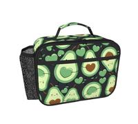 Hnnkloy Lindo diseño sin costuras de corazón de aguacate,Bolsa de almuerzo portátil, fiambrera resistente, bolsa isotérmica reutilizable