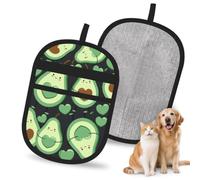 Hnnkloy Lindo diseño sin Costuras de corazón de Aguacate, Paquete de 2 Guantes para Eliminar el Pelo de Mascotas, Guantes de Aseo antiestáticos para Perros y Gatos.