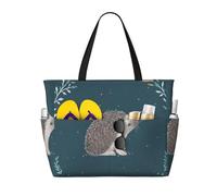 Hnnkloy Lindo erizo pequeño,Bolso de playa de gran capacidad, bolso de hombro de viaje para mujer, bolso de mano impermeable.