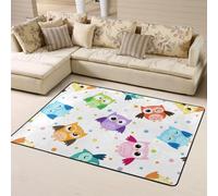 Hnnkloy Lindo Estampado de búho Animal, Alfombra Grande Antideslizante para Sala de Estar o Dormitorio, 160 x 120 cm.