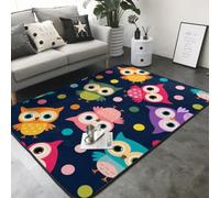 Hnnkloy Lindo Estampado de búho con Lunares, Alfombra Grande Antideslizante para Sala de Estar o Dormitorio, 208 x 148 cm.