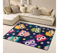 Hnnkloy Lindo Estampado de búho con Lunares, Alfombra Grande Antideslizante para Sala de Estar o Dormitorio, 160 x 120 cm.