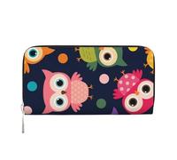 Hnnkloy Lindo Estampado de búho con Lunares,Carteras de Cuero PU de Gran Capacidad para Hombres y Mujeres.