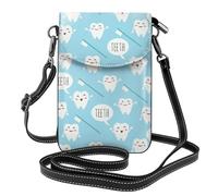 Hnnkloy Lindo estampado de dentista higienista dental en azul,Bolsos para celular para mujer, bolsos pequeños cruzados - Cartera para celular de cuero sintético con ranuras para tarjetas de crédito