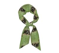 Hnnkloy Lindo estampado de mapache a la moda, Bufanda de seda sintética para mujer, bufandas de moda para el cuello, pañuelo para el cuello, diadema