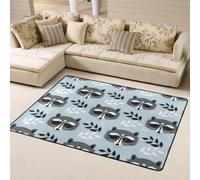 Hnnkloy Lindo Estampado de Mapache, Alfombra Grande Antideslizante para Sala de Estar o Dormitorio, 160 x 120 cm.