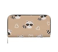 Hnnkloy Lindo Estampado de Mapache,Carteras de Cuero PU de Gran Capacidad para Hombres y Mujeres.