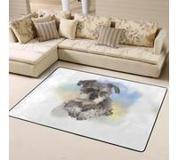 Hnnkloy Lindo Estampado de Mini Schnauzer, Alfombra Grande Antideslizante para Sala de Estar o Dormitorio, 160 x 120 cm.