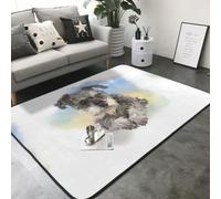 Hnnkloy Lindo Estampado de Mini Schnauzer, Alfombra Grande Antideslizante para Sala de Estar o Dormitorio, 208 x 148 cm.