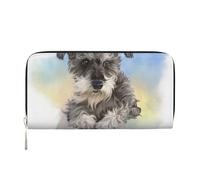 Hnnkloy Lindo Estampado de Mini Schnauzer,Carteras de Cuero PU de Gran Capacidad para Hombres y Mujeres.