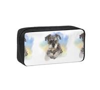 Hnnkloy Lindo Estampado de Mini Schnauzer,Estuche de lápices de Gran Capacidad, portátil, para bolígrafos, Bolsa de papelería para la Escuela y la Oficina.