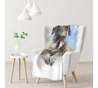 Hnnkloy Lindo Estampado de Mini Schnauzer,Manta Suave para sofá Cama, cálida, antipilling, de Franela Afelpada, 76 x 102 cm.