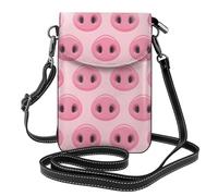 Hnnkloy Lindo hocico de cerdo,Bolsos para celular para mujer, bolsos pequeños cruzados - Cartera para celular de cuero sintético con ranuras para tarjetas de crédito