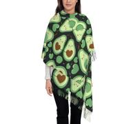 Hnnkloy Lindo patrón sin costuras de corazón de aguacate,Bufanda grande de cachemira sintética para mujer, chal ligero con borlas, 197 x 72 cm