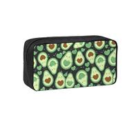 Hnnkloy Lindo patrón sin Costuras de corazón de Aguacate,Estuche de lápices de Gran Capacidad, portátil, para bolígrafos, Bolsa de papelería para la Escuela y la Oficina.