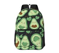 Hnnkloy Lindo patrón sin costuras de corazón de aguacate,Mochila informal de 17 pulgadas con bolsillos, resistente al agua, para la escuela.