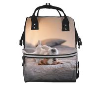 Hnnkloy Lindo perrito Jack Russell Terrier.Mochila de maternidad de gran capacidad, bolso cambiador, mochila de viaje para actividades al aire libre.