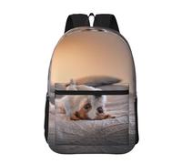 Hnnkloy Lindo perrito Jack Russell Terrier,Mochila informal de 17 pulgadas con bolsillos, resistente al agua, para la escuela.