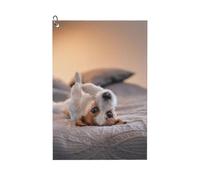 Hnnkloy Lindo Perrito Jack Russell Terrier, Toallas de Golf portátiles Tipo gofre de 41 x 61 cm con Clip de mosquetón para Bolsa de Golf.