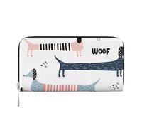 Hnnkloy Lindo Perro Salchicha Azul Marino,Carteras de Cuero PU de Gran Capacidad para Hombres y Mujeres.