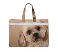 Hnnkloy Lindo perro Shitzu,Bolsa de lona para documentos con cremallera, bolso de mano, maletín para la escuela y la oficina.