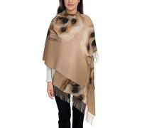 Hnnkloy Lindo perro Shitzu,Bufanda grande de cachemira sintética para mujer, chal ligero con borlas, 197 x 72 cm