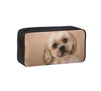 Hnnkloy Lindo Perro Shitzu,Estuche de lápices de Gran Capacidad, portátil, para bolígrafos, Bolsa de papelería para la Escuela y la Oficina.