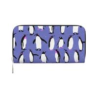 Hnnkloy Lindo pingüino Morado,Carteras de Cuero PU de Gran Capacidad para Hombres y Mujeres.