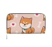 Hnnkloy Lindo Shiba Inu Kawaii,Carteras de Cuero PU de Gran Capacidad para Hombres y Mujeres.