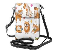 Hnnkloy Lindo Shiba Inu y divertido patrón de perro,Bolsos para celular para mujer, bolsos pequeños cruzados - Cartera para celular de cuero sintético con ranuras para tarjetas de crédito