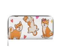 Hnnkloy Lindo Shiba Inu y Divertido patrón de Perro,Carteras de Cuero PU de Gran Capacidad para Hombres y Mujeres.