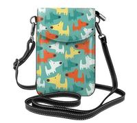 Hnnkloy Lindo y divertido perrito de dibujos animados,Bolsos para celular para mujer, bolsos pequeños cruzados - Cartera para celular de cuero sintético con ranuras para tarjetas de crédito