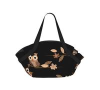 Hnnkloy Lindos búhos Marrones de Dibujos Animados,Esterilla de Camping portátil, Manta de Picnic Plegable Multifuncional Que también Sirve como Bolsa de Camping para Viajes.