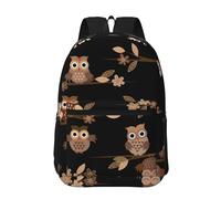 Hnnkloy Lindos búhos marrones de dibujos animados,Mochila informal de 17 pulgadas con bolsillos, resistente al agua, para la escuela.