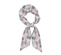Hnnkloy Lindos hipopótamos bebés, Bufanda de seda sintética para mujer, bufandas de moda para el cuello, pañuelo para el cuello, diadema