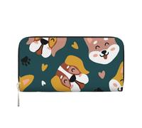 Hnnkloy Lindos Huesos de Perro, Patas de Cachorro y Corazones de Amor Coloridos,Carteras de Cuero PU de Gran Capacidad para Hombres y Mujeres.