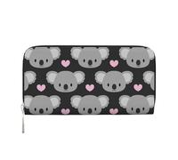 Hnnkloy Lindos Koalas y Corazones Rosados,Carteras de Cuero PU de Gran Capacidad para Hombres y Mujeres.