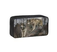 Hnnkloy Lobo Impreso,Estuche de lápices de Gran Capacidad, portátil, para bolígrafos, Bolsa de papelería para la Escuela y la Oficina.