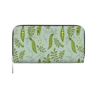 Hnnkloy Los Guisantes Verdes se Van de Color Azul,Carteras de Cuero PU de Gran Capacidad para Hombres y Mujeres.