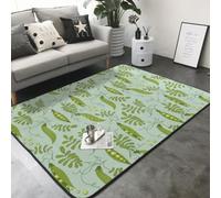 Hnnkloy Los Guisantes Verdes se vuelven Azules, Alfombra Grande Antideslizante para Sala de Estar o Dormitorio, 208 x 148 cm.