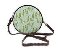 Hnnkloy Los guisantes verdes se vuelven azules,Bolso de hombro de piel sintética, bolso cruzado redondo - Bolso circular para mujer