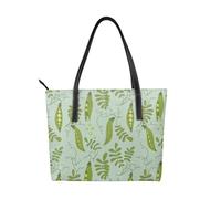 Hnnkloy Los guisantes verdes se vuelven azules,Bolso de mano de piel sintética, bolso tote de gran capacidad, bolso de hombro para mujer, ideal para el trabajo y los viajes.