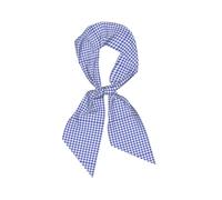 Hnnkloy Lumbar a cuadros azul real, Bufanda de seda sintética para mujer, bufandas de moda para el cuello, diadema versátil