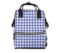 Hnnkloy Lumbar a cuadros azul real.Mochila de maternidad de gran capacidad, bolso cambiador, mochila de viaje para actividades al aire libre.