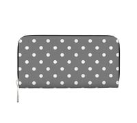 Hnnkloy Lunares Blancos y Grises,Carteras de Cuero PU de Gran Capacidad para Hombres y Mujeres.