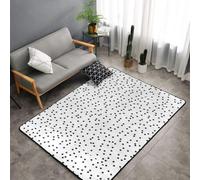 Hnnkloy Lunares Negros sobre Blanco, Alfombra Grande Antideslizante para Sala de Estar o Dormitorio, 150 x 100 cm.